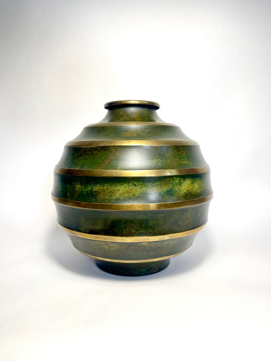 Art Deco Bronze Globe Vase by SVM, Sweden, 1930s