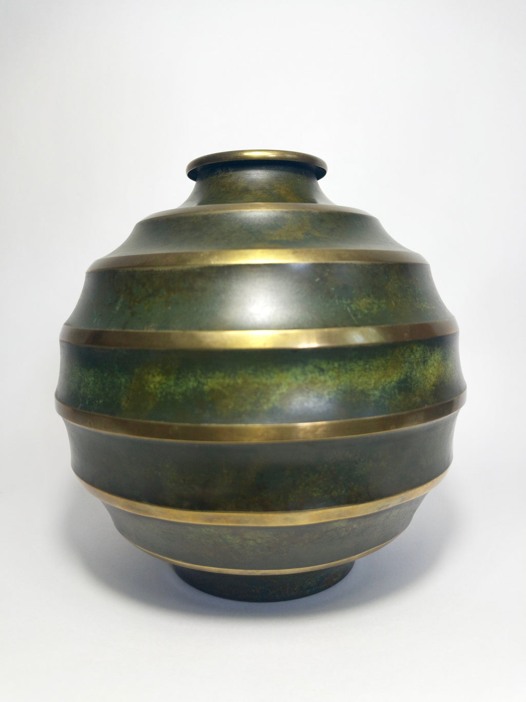 Art Deco Bronze Globe Vase by SVM, Sweden, 1930s
