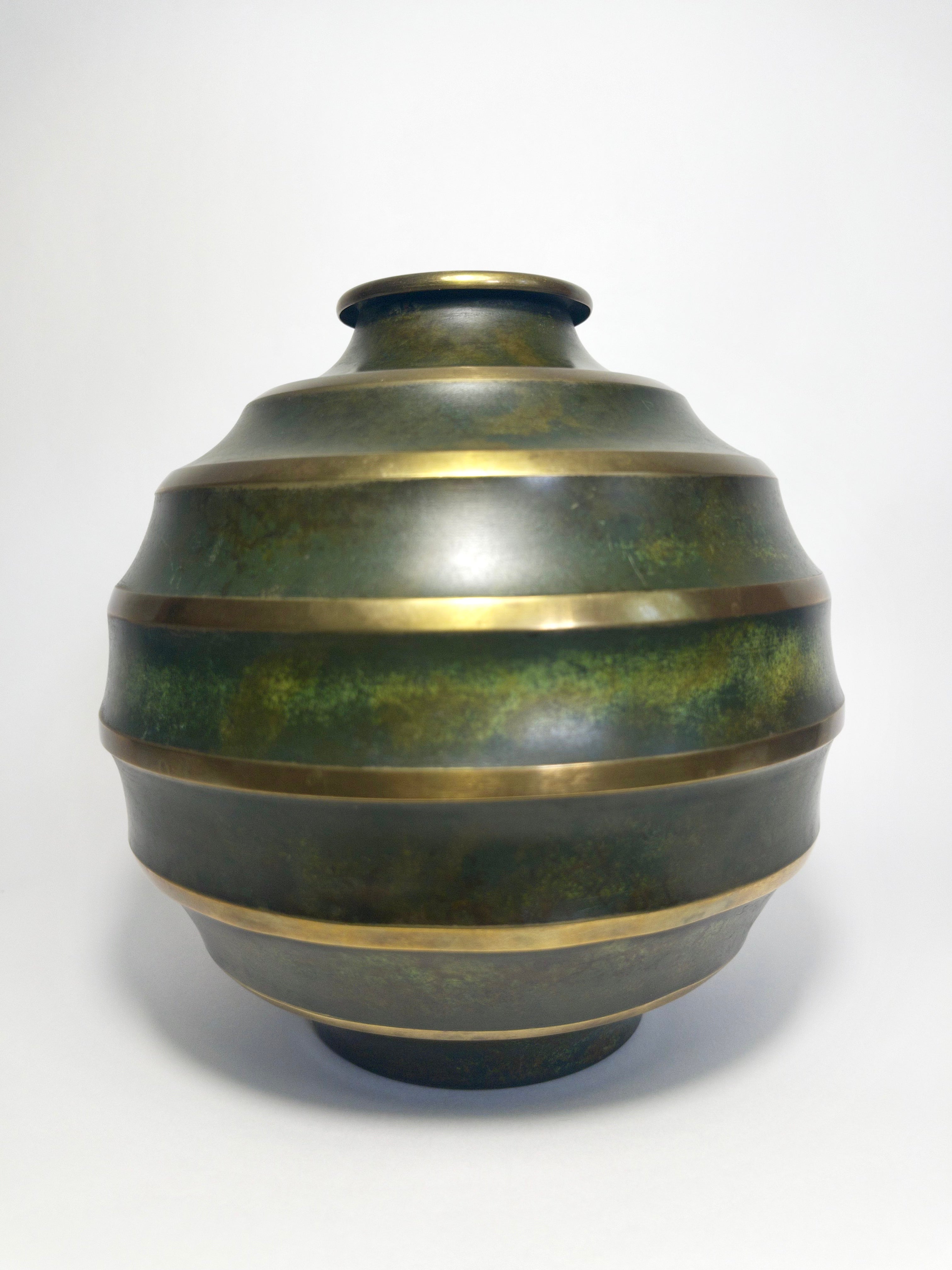 Art Deco Bronze Globe Vase by SVM, Sweden, 1930s