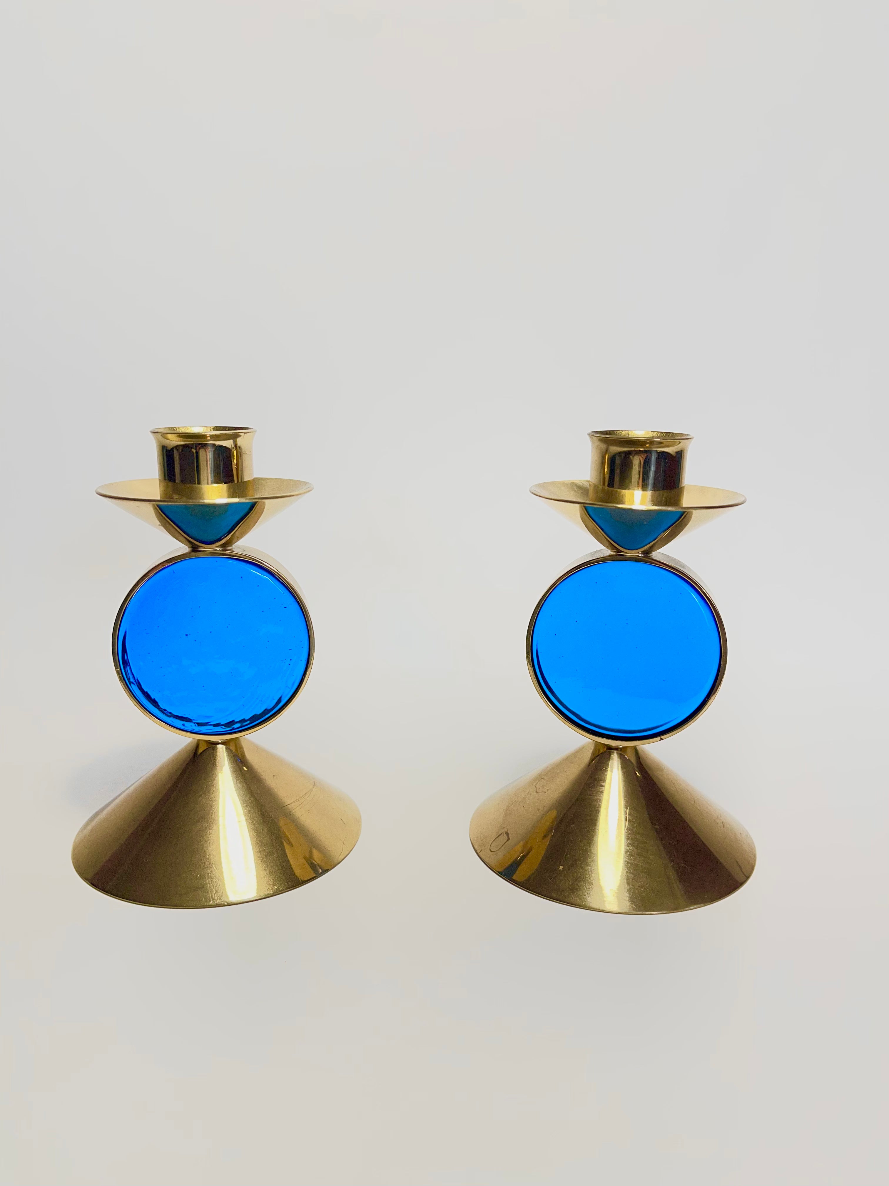 Pair of Brass Candle Holders by Gunnar Ander for Ystad Metall, 1960s